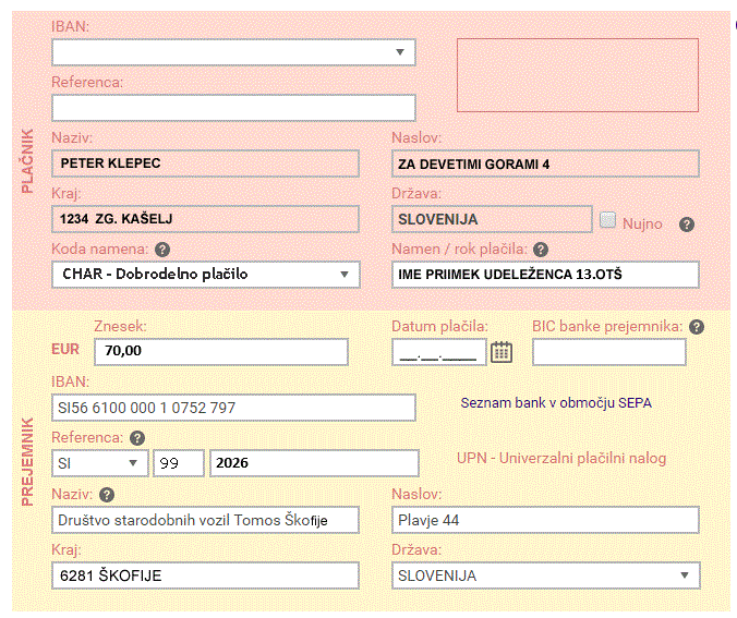 UPN za otvoritev sezone 2026